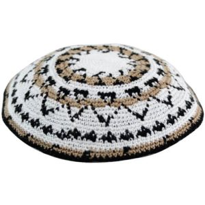 כיפה ד.מ.צ עבודת יד 16 ס"מ מקושקשת