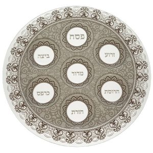 צלחת פסח זכוכית שקוף 40 ס"מ
