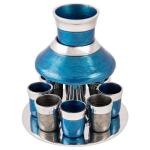 מחלק יין אלומיניום מהודר עם 8 כוסיות - 21 ס"מ