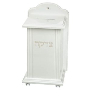 קופת צדקה לבנה עץ 15פיאנו *27 ס"מ