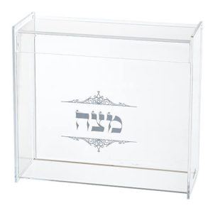 כלי למצה מפרספקס שקוף עם הדפסה 21X23 ס"מ