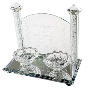(15) פמוטי קריסטל מהודרים עם הדלקת נרות 17x18 ס