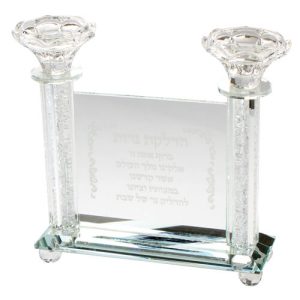 פמוטי קריסטל מהודרים עם הדלקת נרות