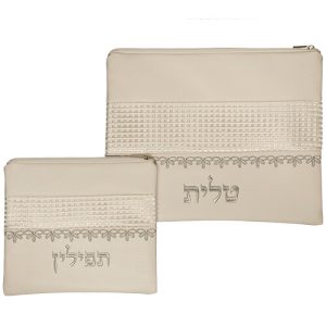 סט טלית תפילין רשת ופי.יו מהודר 29X36 ס"מ