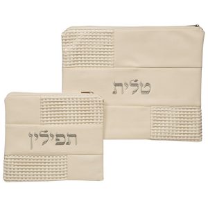 סט טלית תפילין רשת ופי.יו מהודר 29X36 ס"מ