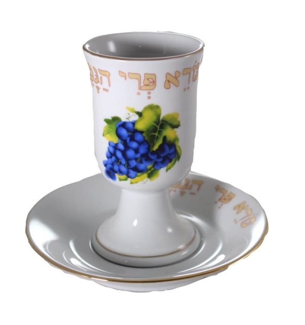 כוס קידוש פורצלן "ענבים"